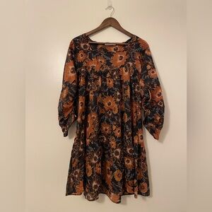 Happy X Nature by Kate Hudson Floral 3/4 Length Sleeve Mini Dress Size MEDIUM